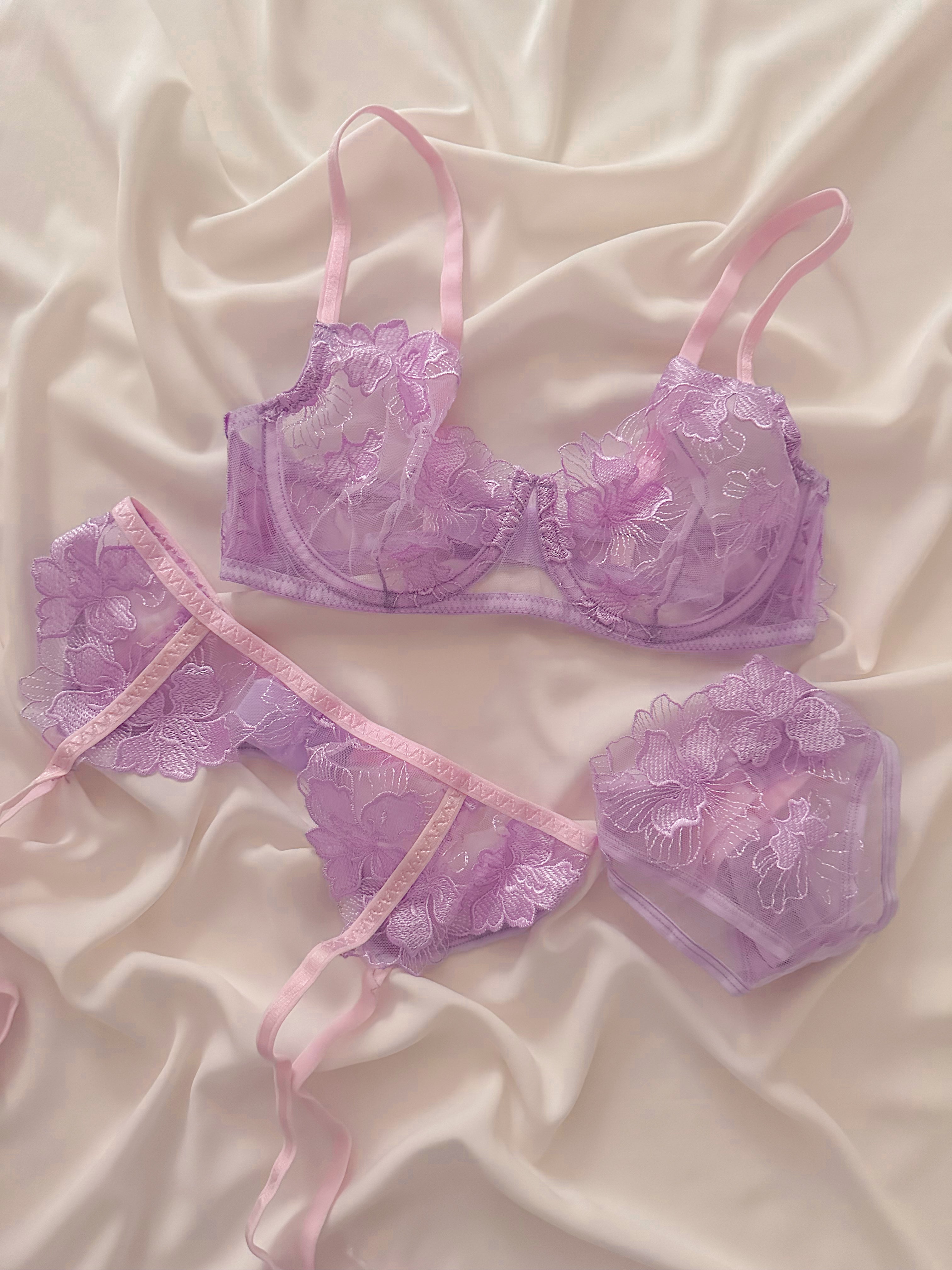 Cindy Lilac Balenli Jartiyer Set