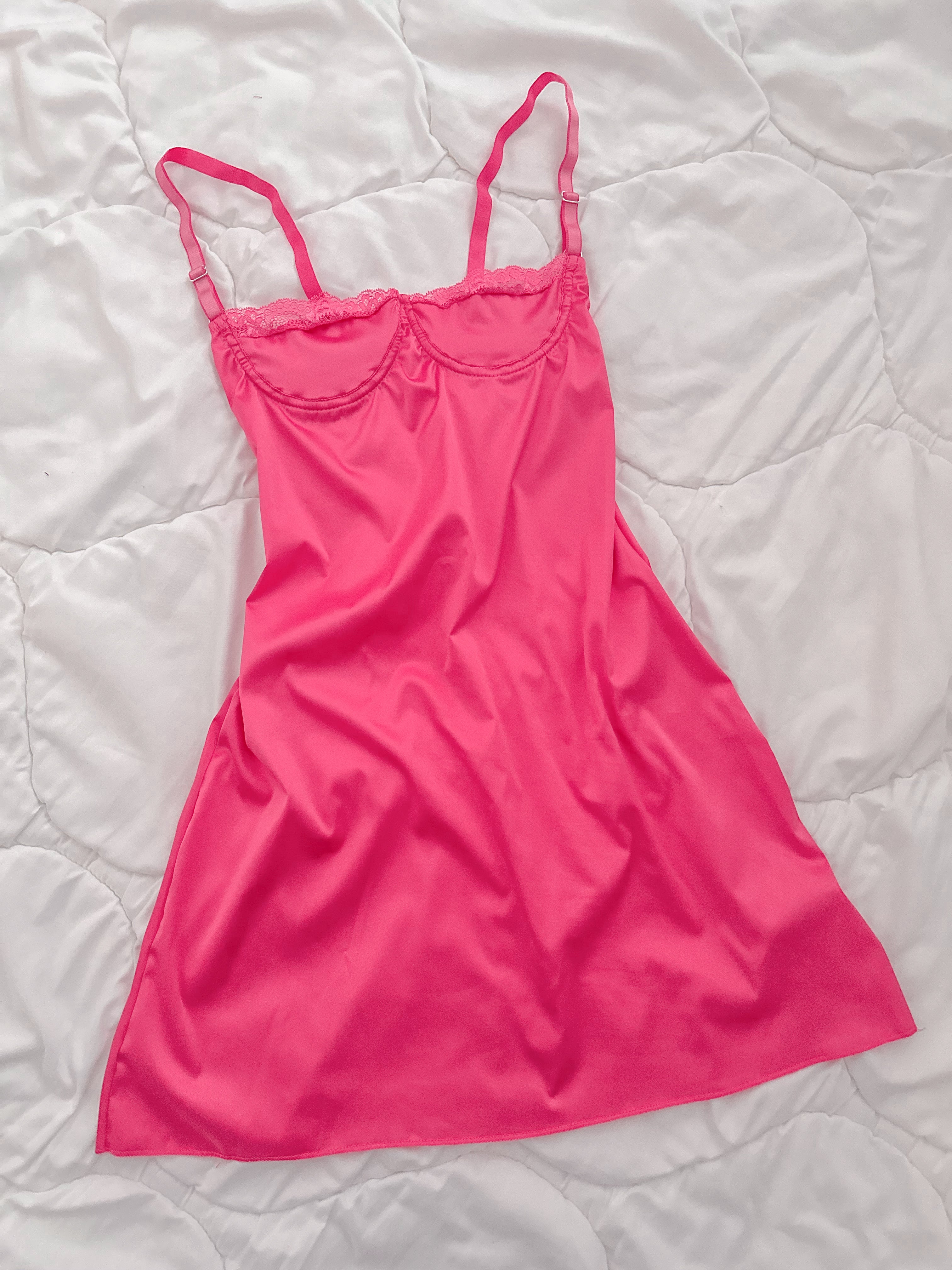 Barbie Fuchsia Satin Mini Dress