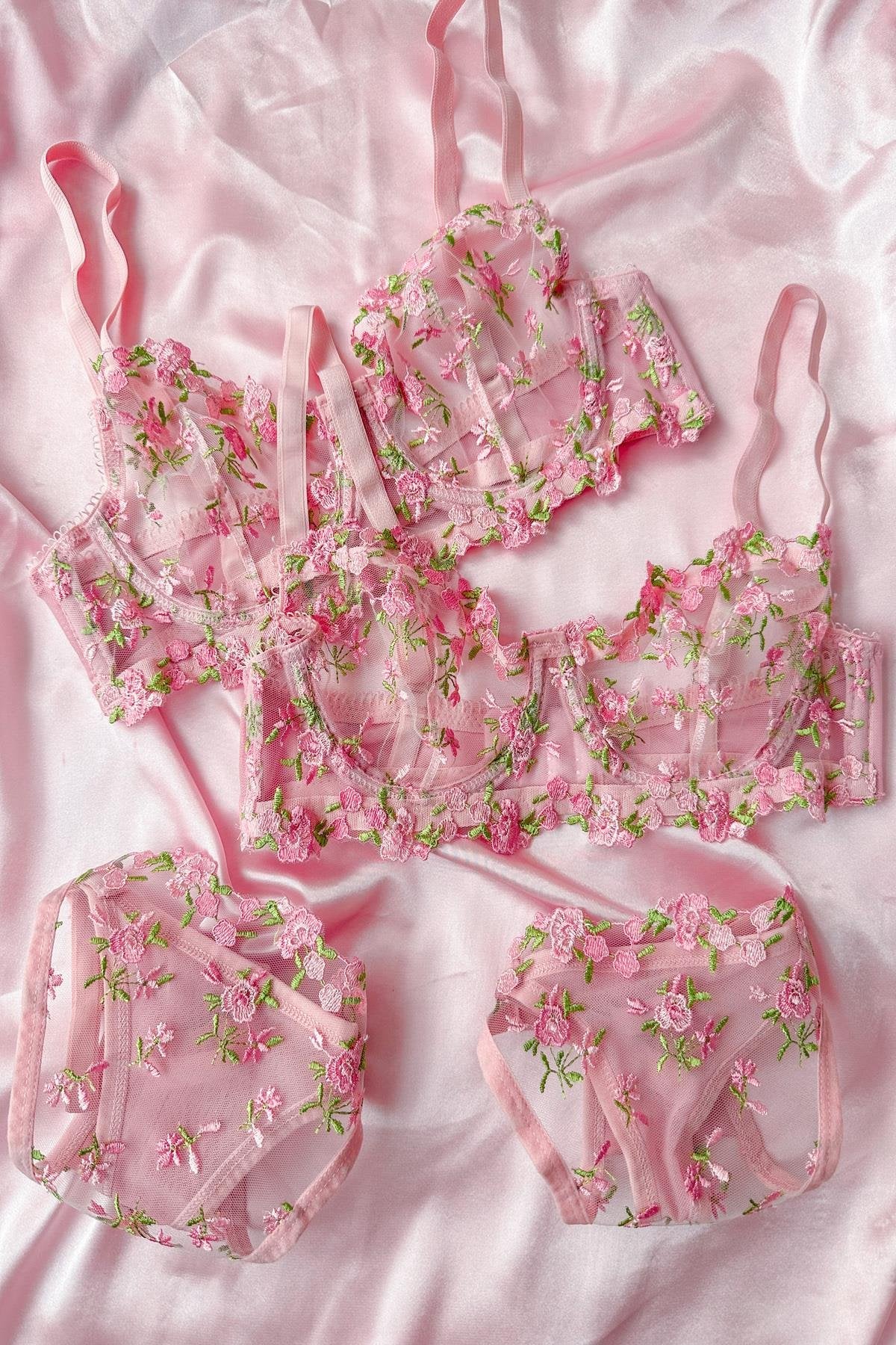 Barbie Floral Pink Balenli Bra Set