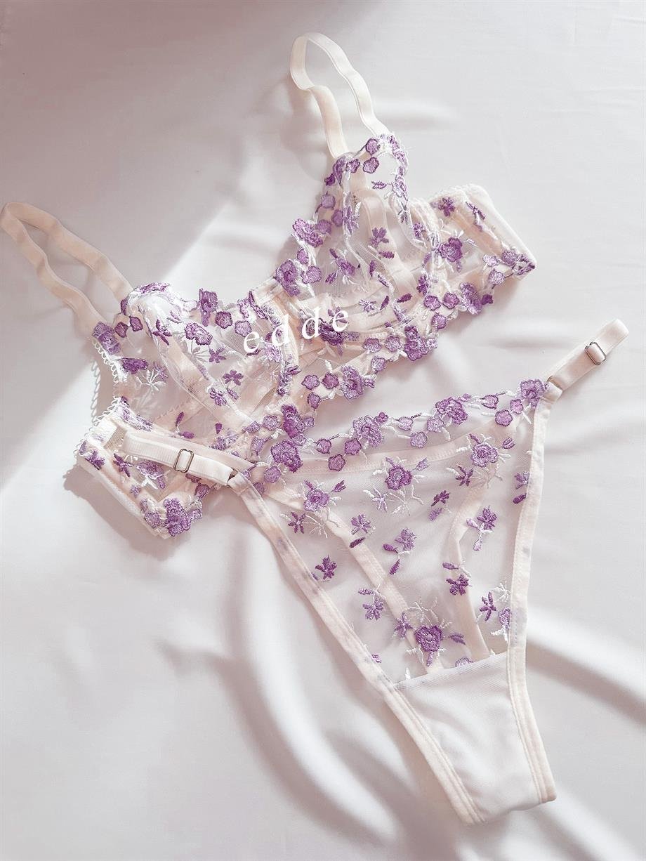 Barbie Lilac Flower Balenli Bra Set